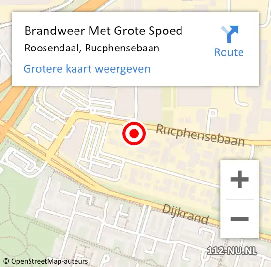 Locatie op kaart van de 112 melding: Brandweer Met Grote Spoed Naar Roosendaal, Rucphensebaan op 6 november 2024 12:27