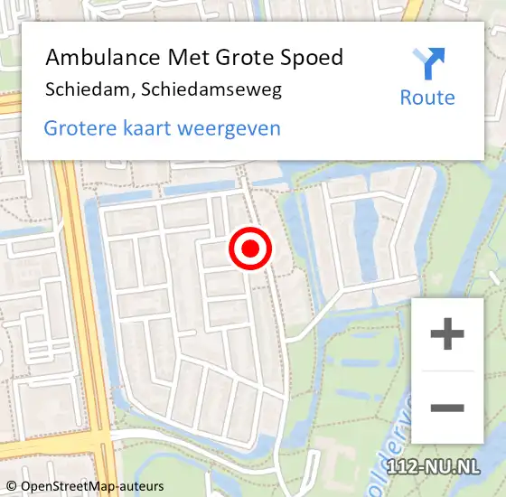 Locatie op kaart van de 112 melding: Ambulance Met Grote Spoed Naar Schiedam, Schiedamseweg op 6 november 2024 12:33