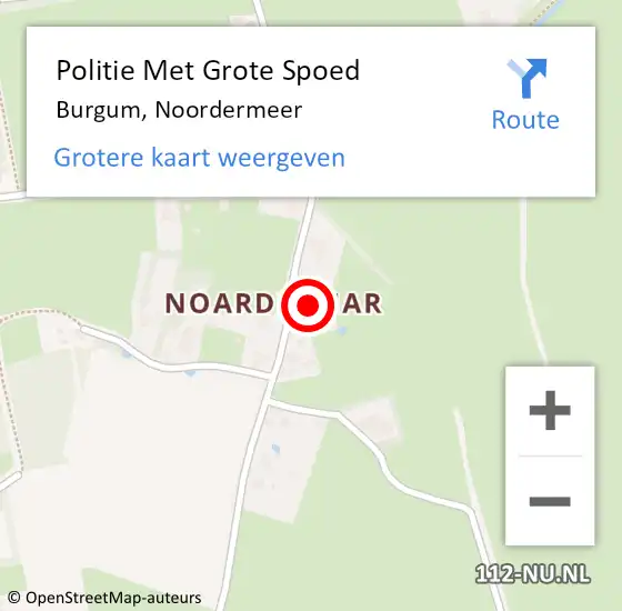 Locatie op kaart van de 112 melding: Politie Met Grote Spoed Naar Burgum, Noordermeer op 6 november 2024 12:42