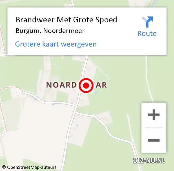 Locatie op kaart van de 112 melding: Brandweer Met Grote Spoed Naar Burgum, Noordermeer op 6 november 2024 12:43