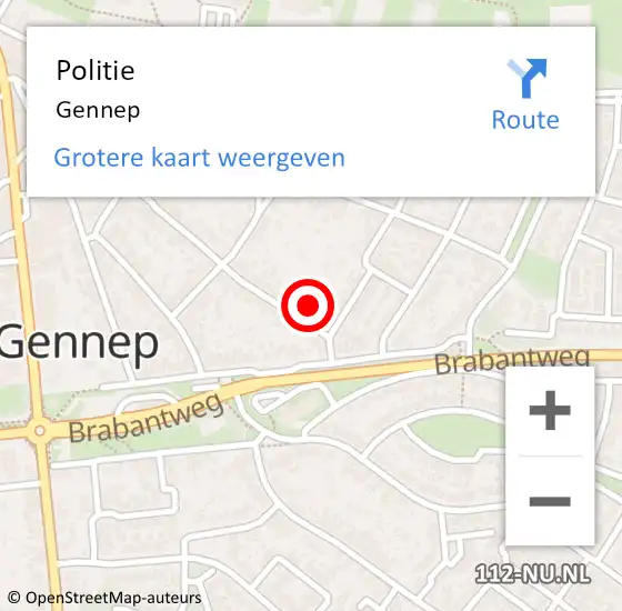 Locatie op kaart van de 112 melding: Politie Gennep op 6 november 2024 12:55