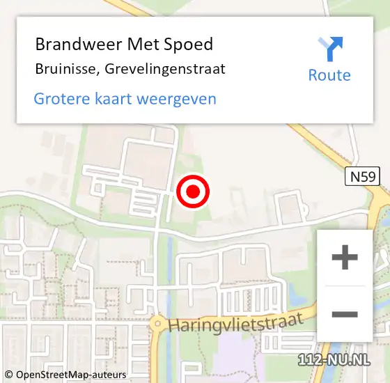 Locatie op kaart van de 112 melding: Brandweer Met Spoed Naar Bruinisse, Grevelingenstraat op 6 november 2024 12:57