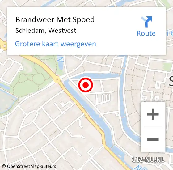 Locatie op kaart van de 112 melding: Brandweer Met Spoed Naar Schiedam, Westvest op 6 november 2024 13:06