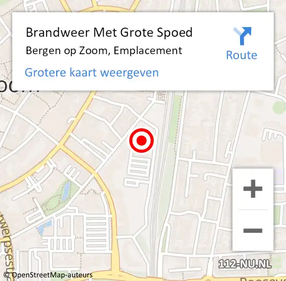 Locatie op kaart van de 112 melding: Brandweer Met Grote Spoed Naar Bergen op Zoom, Emplacement op 6 november 2024 13:23