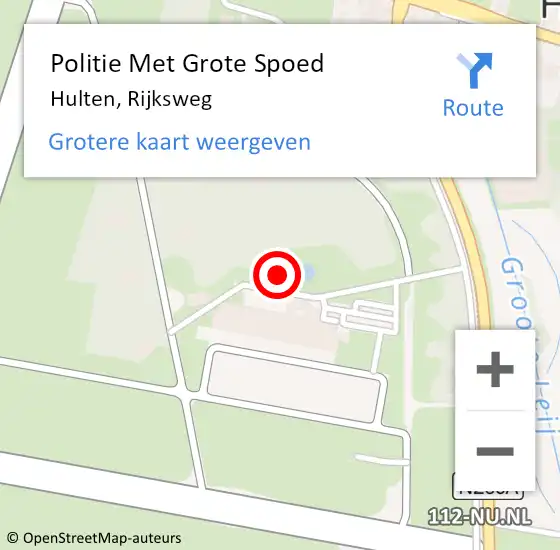 Locatie op kaart van de 112 melding: Politie Met Grote Spoed Naar Hulten, Rijksweg op 6 november 2024 13:25