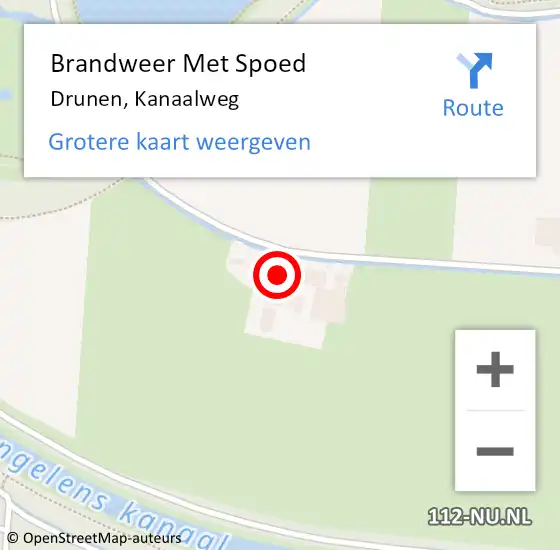 Locatie op kaart van de 112 melding: Brandweer Met Spoed Naar Drunen, Kanaalweg op 6 november 2024 13:40