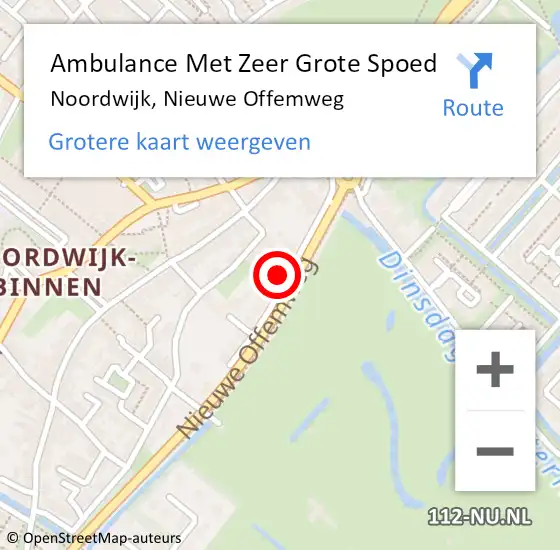 Locatie op kaart van de 112 melding: Ambulance Met Zeer Grote Spoed Naar Noordwijk, Nieuwe Offemweg op 6 november 2024 13:43