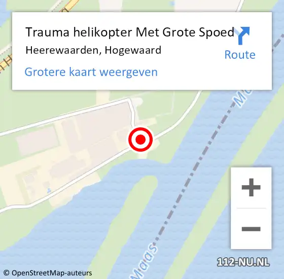 Locatie op kaart van de 112 melding: Trauma helikopter Met Grote Spoed Naar Heerewaarden, Hogewaard op 6 november 2024 13:54