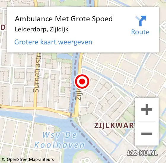 Locatie op kaart van de 112 melding: Ambulance Met Grote Spoed Naar Leiderdorp, Zijldijk op 6 november 2024 14:06