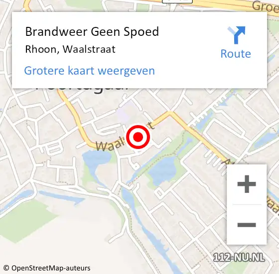 Locatie op kaart van de 112 melding: Brandweer Geen Spoed Naar Rhoon, Waalstraat op 6 november 2024 14:19