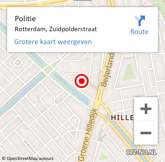 Locatie op kaart van de 112 melding: Politie Rotterdam, Zuidpolderstraat op 6 november 2024 14:58