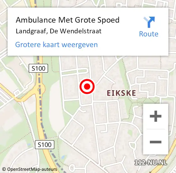 Locatie op kaart van de 112 melding: Ambulance Met Grote Spoed Naar Landgraaf, De Wendelstraat op 26 oktober 2014 02:37