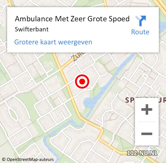 Locatie op kaart van de 112 melding: Ambulance Met Zeer Grote Spoed Naar Swifterbant op 6 november 2024 15:23