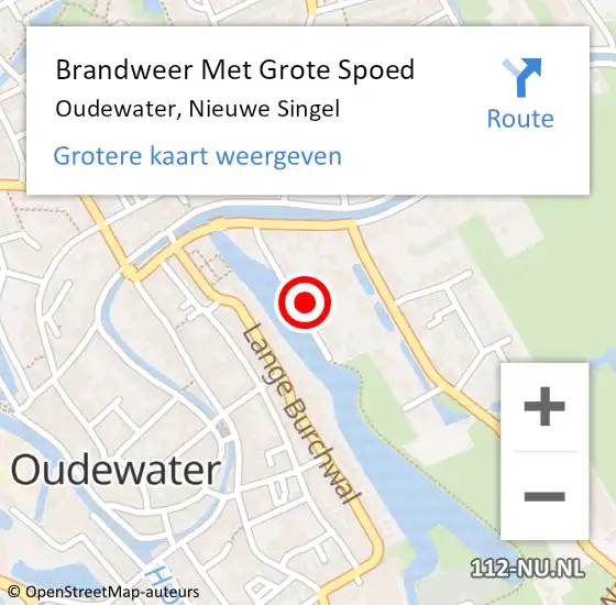 Locatie op kaart van de 112 melding: Brandweer Met Grote Spoed Naar Oudewater, Nieuwe Singel op 6 november 2024 16:02