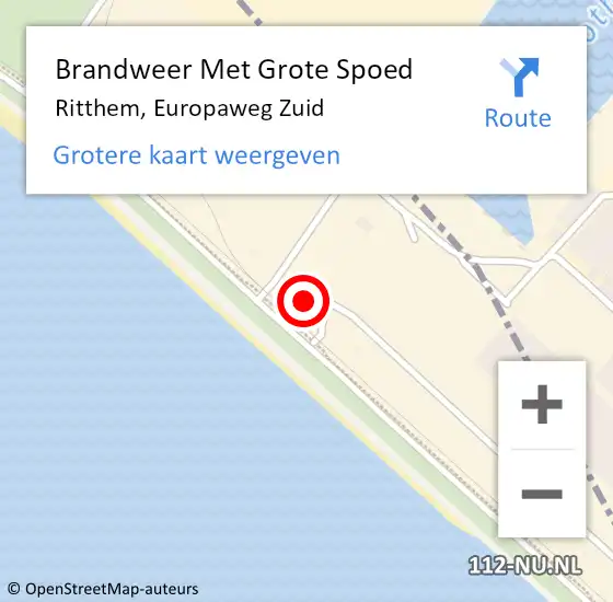 Locatie op kaart van de 112 melding: Brandweer Met Grote Spoed Naar Ritthem, Europaweg Zuid op 6 november 2024 16:13