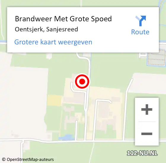 Locatie op kaart van de 112 melding: Brandweer Met Grote Spoed Naar Oentsjerk, Sanjesreed op 6 november 2024 16:15