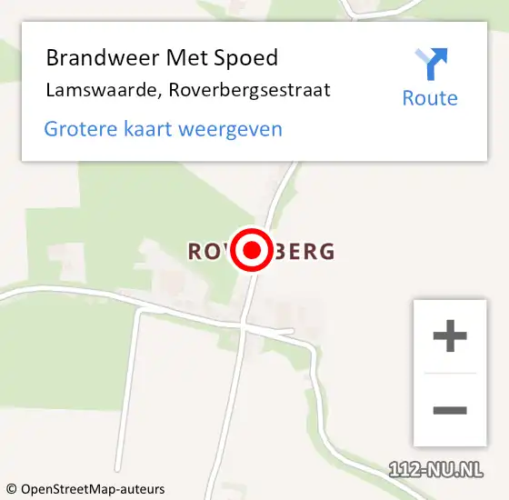 Locatie op kaart van de 112 melding: Brandweer Met Spoed Naar Lamswaarde, Roverbergsestraat op 6 november 2024 16:26