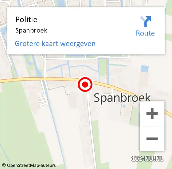 Locatie op kaart van de 112 melding: Politie Spanbroek op 26 oktober 2014 02:55