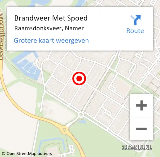 Locatie op kaart van de 112 melding: Brandweer Met Spoed Naar Raamsdonksveer, Namer op 6 november 2024 17:11