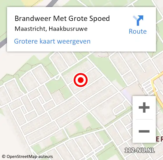 Locatie op kaart van de 112 melding: Brandweer Met Grote Spoed Naar Maastricht, Haakbusruwe op 6 november 2024 17:12