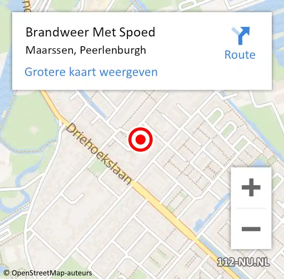 Locatie op kaart van de 112 melding: Brandweer Met Spoed Naar Maarssen, Peerlenburgh op 6 november 2024 17:16