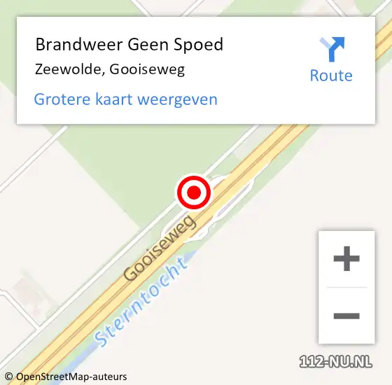 Locatie op kaart van de 112 melding: Brandweer Geen Spoed Naar Zeewolde, Gooiseweg op 6 november 2024 17:42