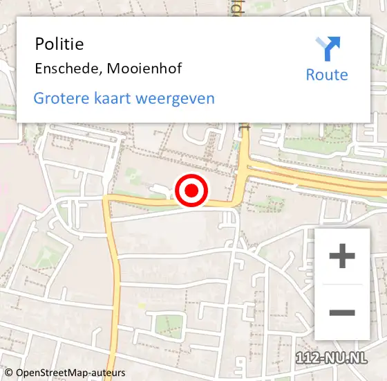 Locatie op kaart van de 112 melding: Politie Enschede, Mooienhof op 6 november 2024 17:47