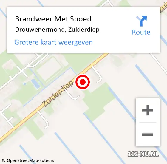 Locatie op kaart van de 112 melding: Brandweer Met Spoed Naar Drouwenermond, Zuiderdiep op 6 november 2024 18:09