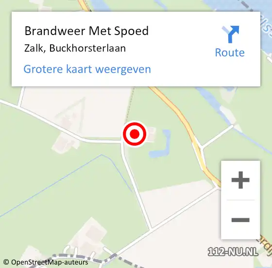 Locatie op kaart van de 112 melding: Brandweer Met Spoed Naar Zalk, Buckhorsterlaan op 6 november 2024 18:31