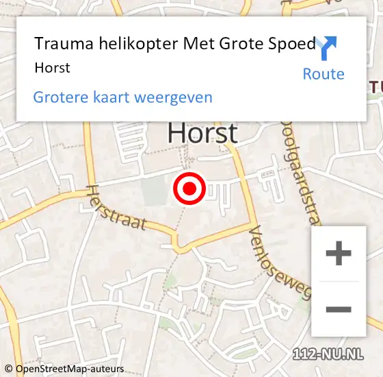 Locatie op kaart van de 112 melding: Trauma helikopter Met Grote Spoed Naar Horst op 6 november 2024 18:45