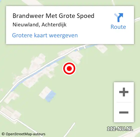 Locatie op kaart van de 112 melding: Brandweer Met Grote Spoed Naar Nieuwland, Achterdijk op 6 november 2024 18:56