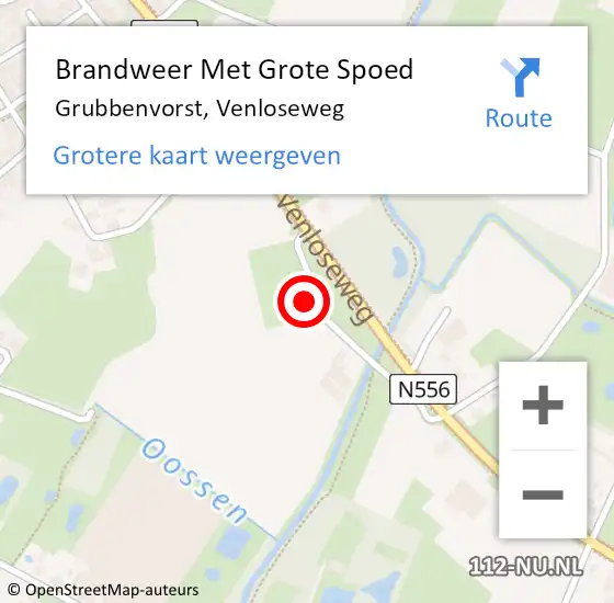 Locatie op kaart van de 112 melding: Brandweer Met Grote Spoed Naar Grubbenvorst, Venloseweg op 6 november 2024 19:24