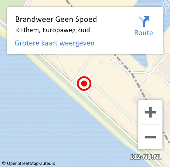 Locatie op kaart van de 112 melding: Brandweer Geen Spoed Naar Ritthem, Europaweg Zuid op 6 november 2024 19:25