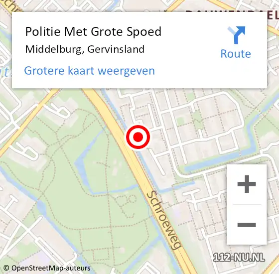 Locatie op kaart van de 112 melding: Politie Met Grote Spoed Naar Middelburg, Gervinsland op 6 november 2024 20:00