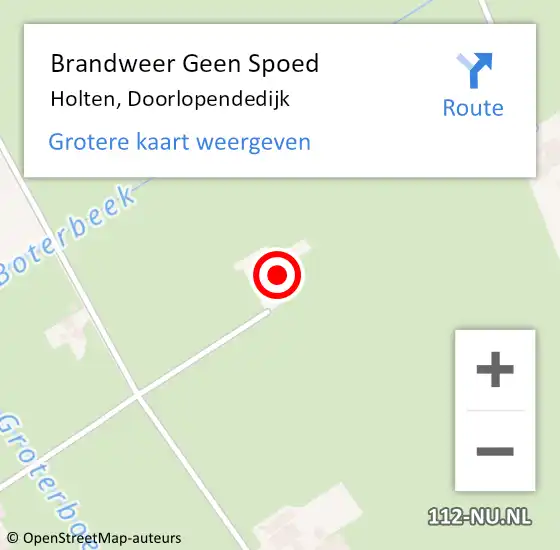 Locatie op kaart van de 112 melding: Brandweer Geen Spoed Naar Holten, Doorlopendedijk op 6 november 2024 20:06