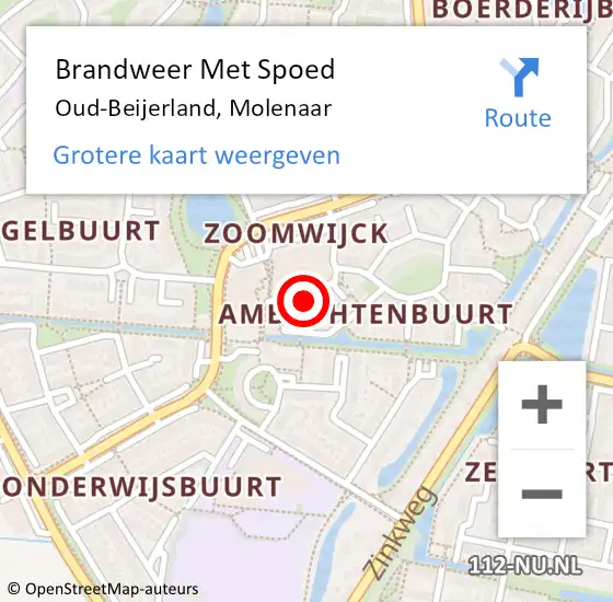 Locatie op kaart van de 112 melding: Brandweer Met Spoed Naar Oud-Beijerland, Molenaar op 6 november 2024 20:19