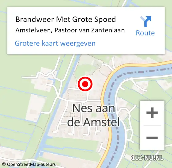 Locatie op kaart van de 112 melding: Brandweer Met Grote Spoed Naar Amstelveen, Pastoor van Zantenlaan op 6 november 2024 20:24