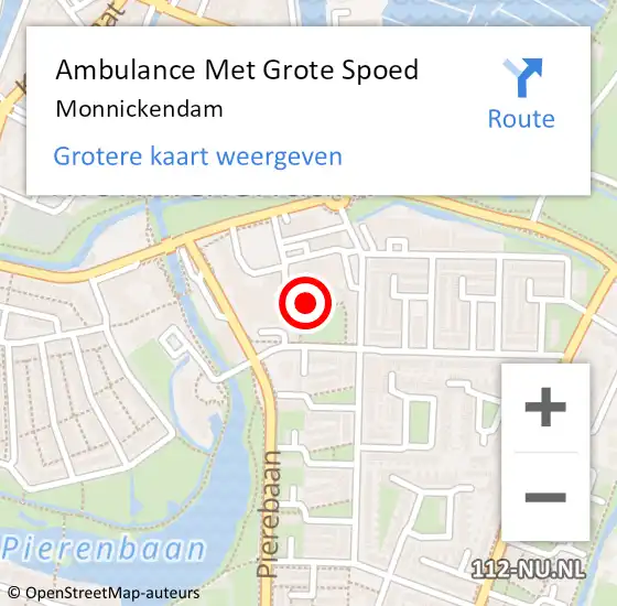 Locatie op kaart van de 112 melding: Ambulance Met Grote Spoed Naar Monnickendam op 6 november 2024 20:32