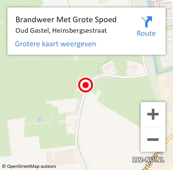 Locatie op kaart van de 112 melding: Brandweer Met Grote Spoed Naar Oud Gastel, Heinsbergsestraat op 6 november 2024 20:54