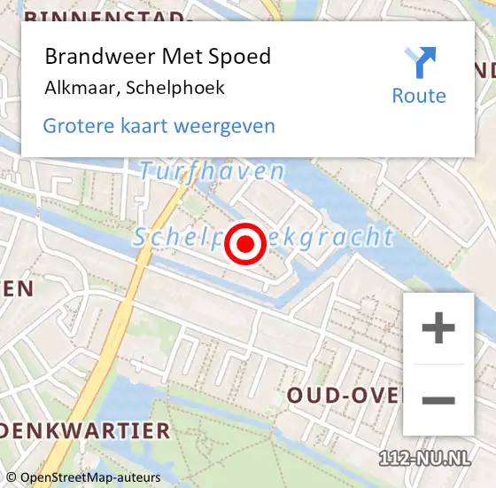 Locatie op kaart van de 112 melding: Brandweer Met Spoed Naar Alkmaar, Schelphoek op 6 november 2024 21:44