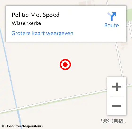 Locatie op kaart van de 112 melding: Politie Met Spoed Naar Wissenkerke op 6 november 2024 21:58