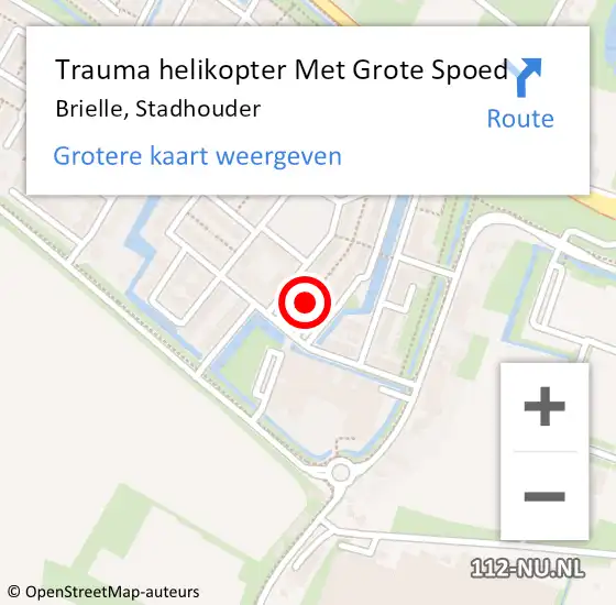 Locatie op kaart van de 112 melding: Trauma helikopter Met Grote Spoed Naar Brielle, Stadhouder op 6 november 2024 22:01