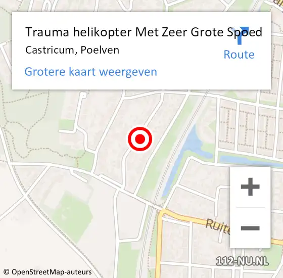 Locatie op kaart van de 112 melding: Trauma helikopter Met Zeer Grote Spoed Naar Castricum, Poelven op 6 november 2024 22:24