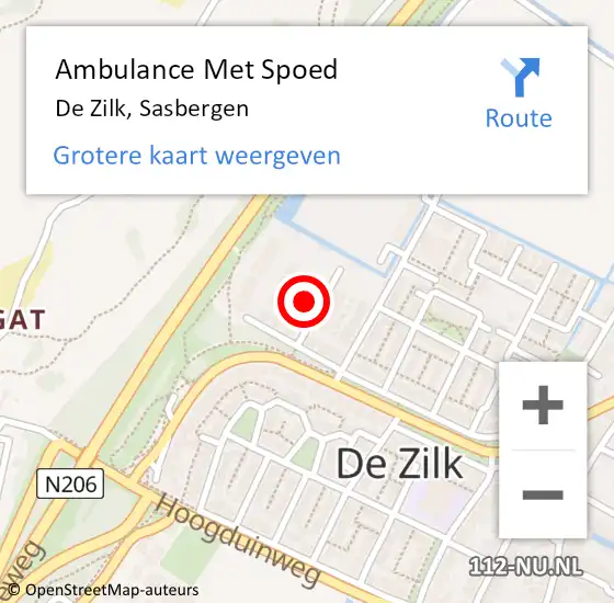 Locatie op kaart van de 112 melding: Ambulance Met Spoed Naar De Zilk, Sasbergen op 7 november 2024 00:15