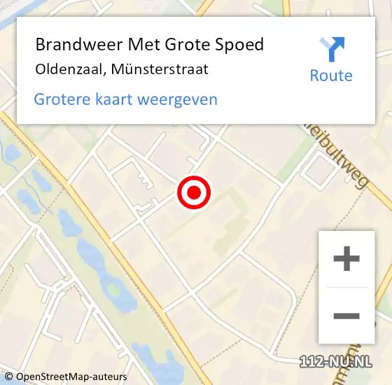 Locatie op kaart van de 112 melding: Brandweer Met Grote Spoed Naar Oldenzaal, Münsterstraat op 7 november 2024 00:51