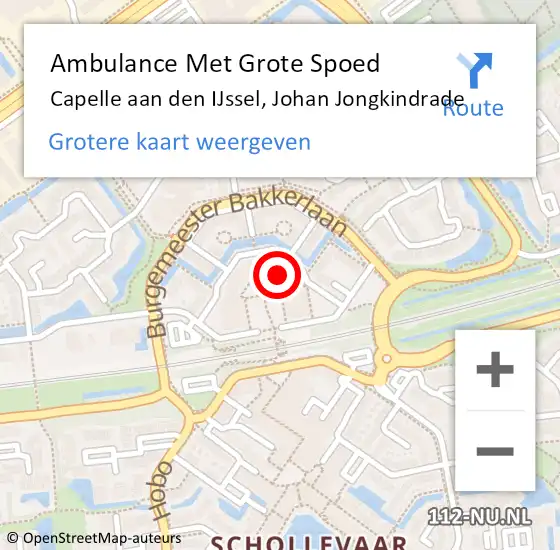 Locatie op kaart van de 112 melding: Ambulance Met Grote Spoed Naar Capelle aan den IJssel, Johan Jongkindrade op 7 november 2024 01:18