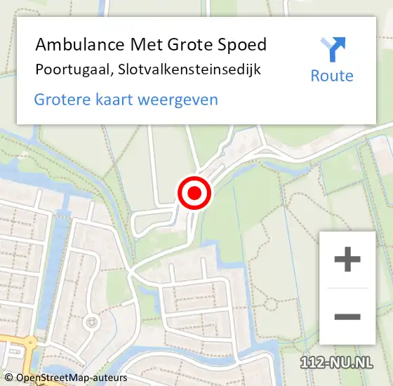 Locatie op kaart van de 112 melding: Ambulance Met Grote Spoed Naar Poortugaal, Slotvalkensteinsedijk op 7 november 2024 01:49