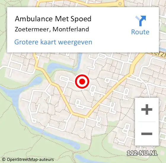 Locatie op kaart van de 112 melding: Ambulance Met Spoed Naar Zoetermeer, Montferland op 7 november 2024 02:44