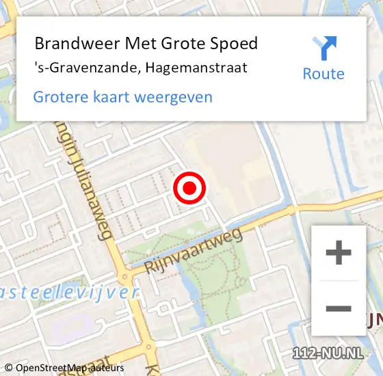 Locatie op kaart van de 112 melding: Brandweer Met Grote Spoed Naar 's-Gravenzande, Hagemanstraat op 7 november 2024 05:31