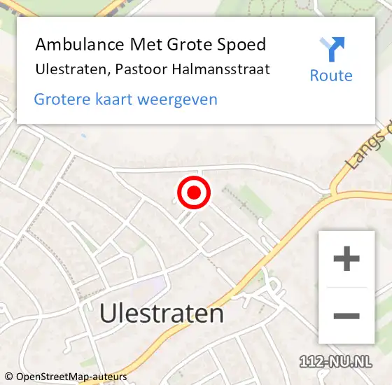 Locatie op kaart van de 112 melding: Ambulance Met Grote Spoed Naar Ulestraten, Pastoor Halmansstraat op 26 oktober 2014 03:35